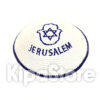 כיפה סרוגה בצבע לבן עם רקמת ירושלים Jerusalem